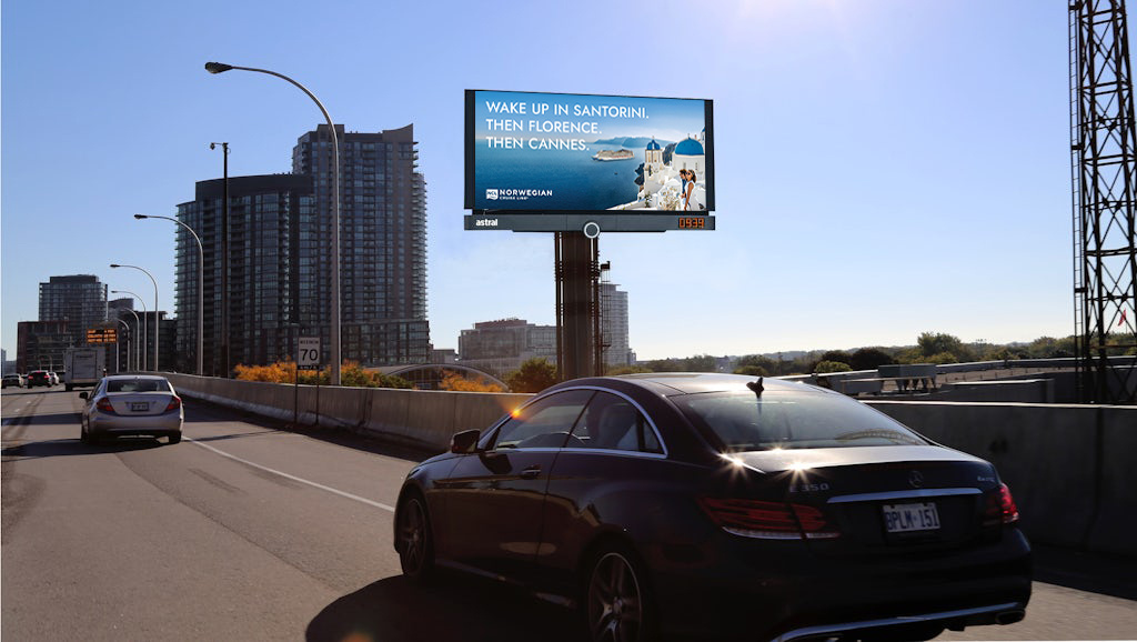 Norwegian Cruise Billboard on the Gardiner Expressway