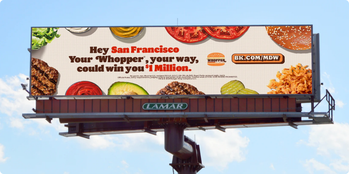 Burger King billboard that targets San Francisco to win one million dollars