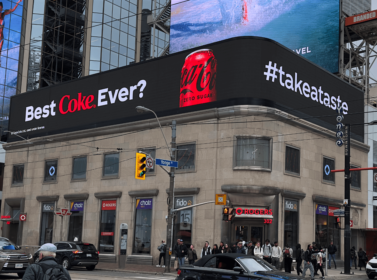 Rogers - Coke Zero Billboard at Yonge and Dundas