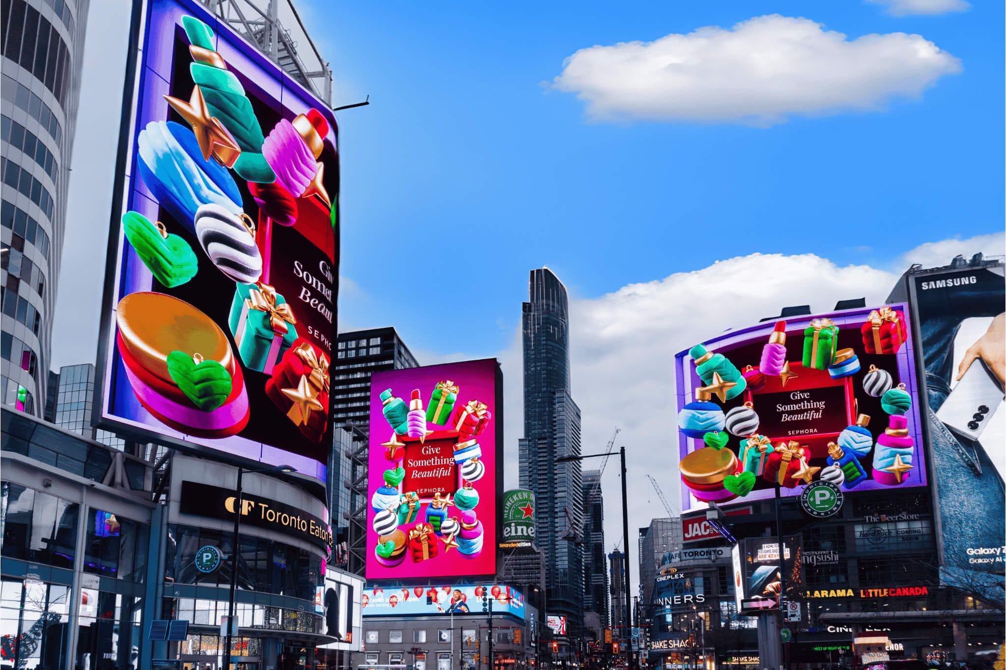 3D DOOH creative in downtown Toronto