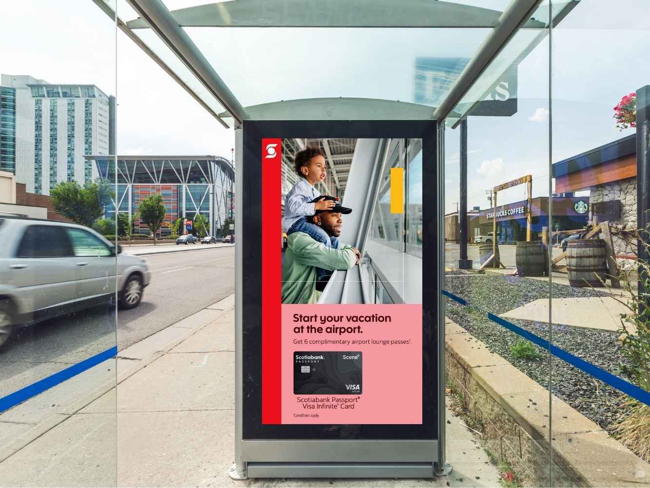 Scotiabank Visa Infinite credit card OOH campaign bus shelter ad