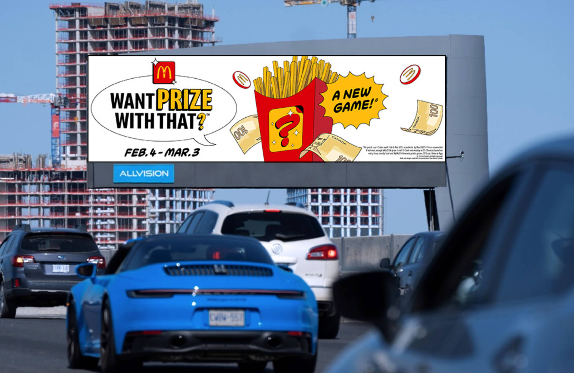 Highway DOOH billboard image of McDonald's campaign